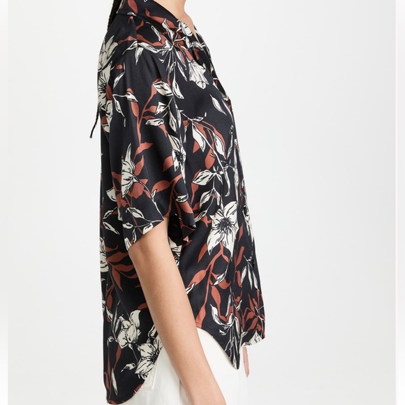 Rag & Bone Mare Hawaiian Button Down Short Sleeve Silk Blend Shirt Size Small - Picture 6 of 13